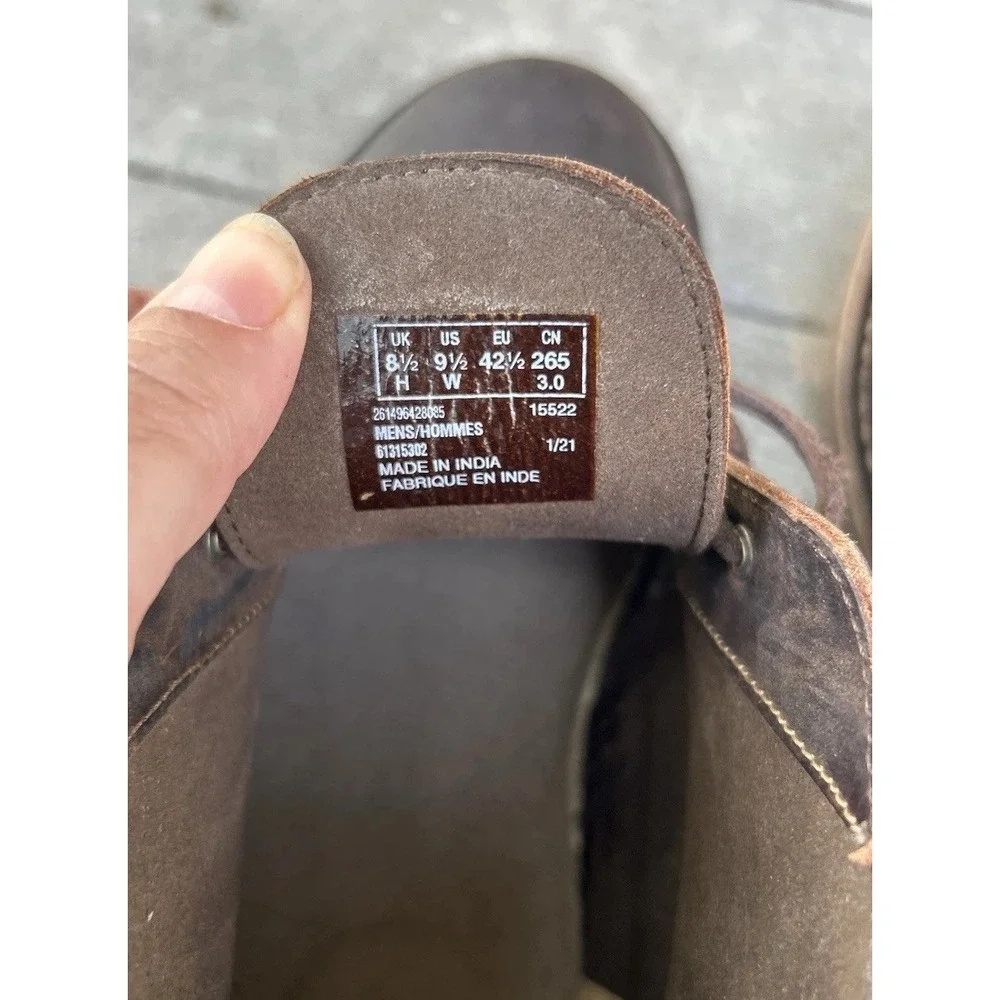 Clarks Collection Bushacre 3 Beeswax Dark Brown Leather Chukka Boots Mens 9.5 W